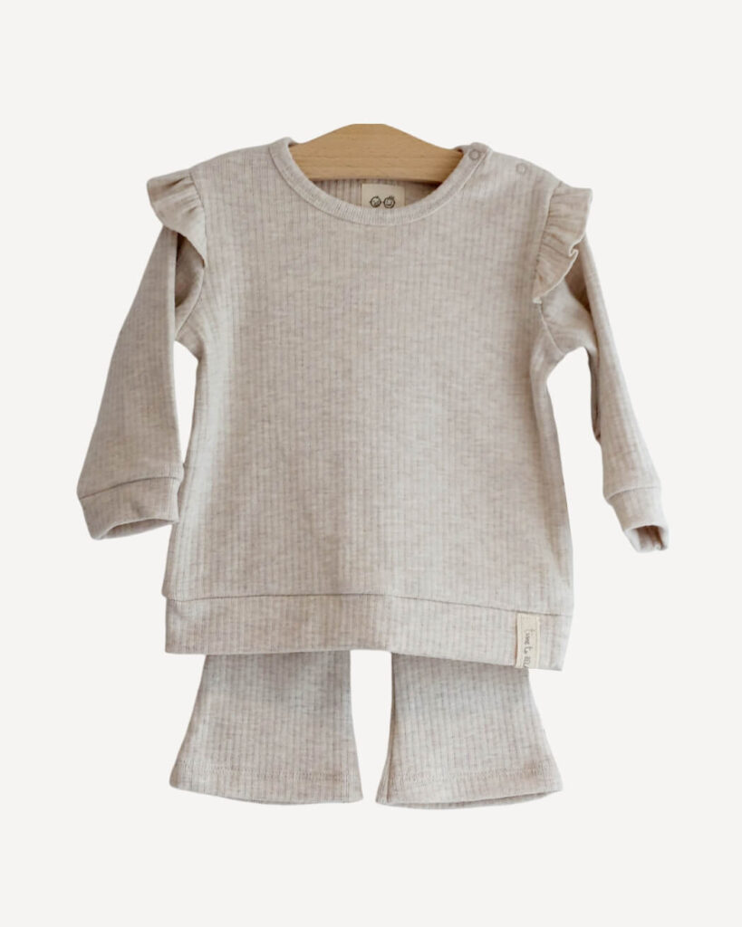 Babysetje winter meisjes flaire taupe