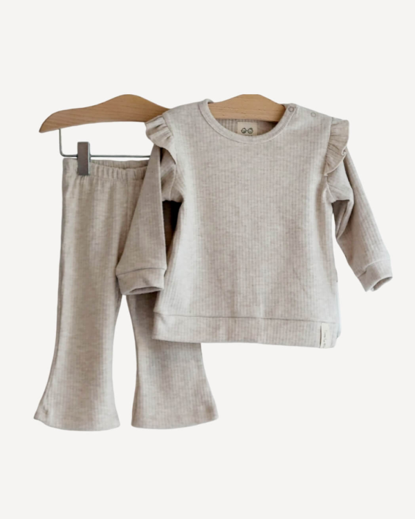 Babysetje winter meisjes flaire taupe